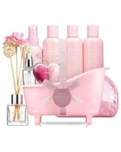 17pc Aromatherapy Set, Rose Petal Bath And Body Spa Kit With Oil Diffuser & More Women