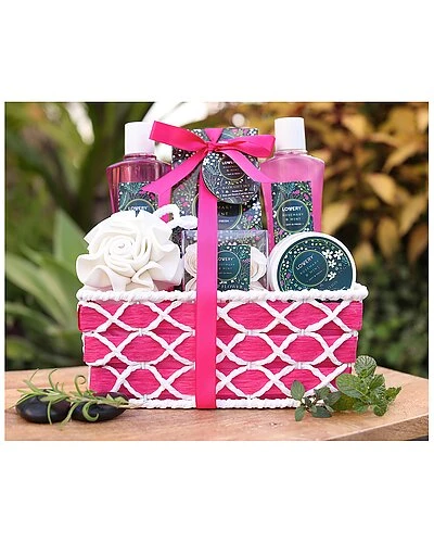 Home Spa Gift Basket In Rosemary Mint, 10pc Graduation, Anniversary Gift Women - Image 3