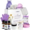 French Lavender Handmade Bath Gift Set, 18pc Relaxation Spa Kit, Selfcare Women