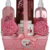 Cherry Blossom Bath & Body Gift Set, 7pc Self Care Home Spa Kit Women