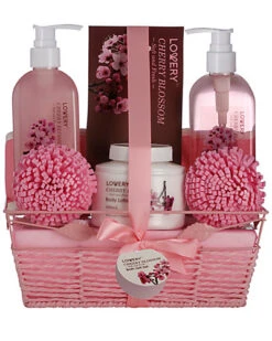 Cherry Blossom Bath & Body Gift Set, 7pc Self Care Home Spa Kit Women