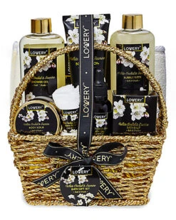 9pc White Orchid Self Care Gift Basket Women